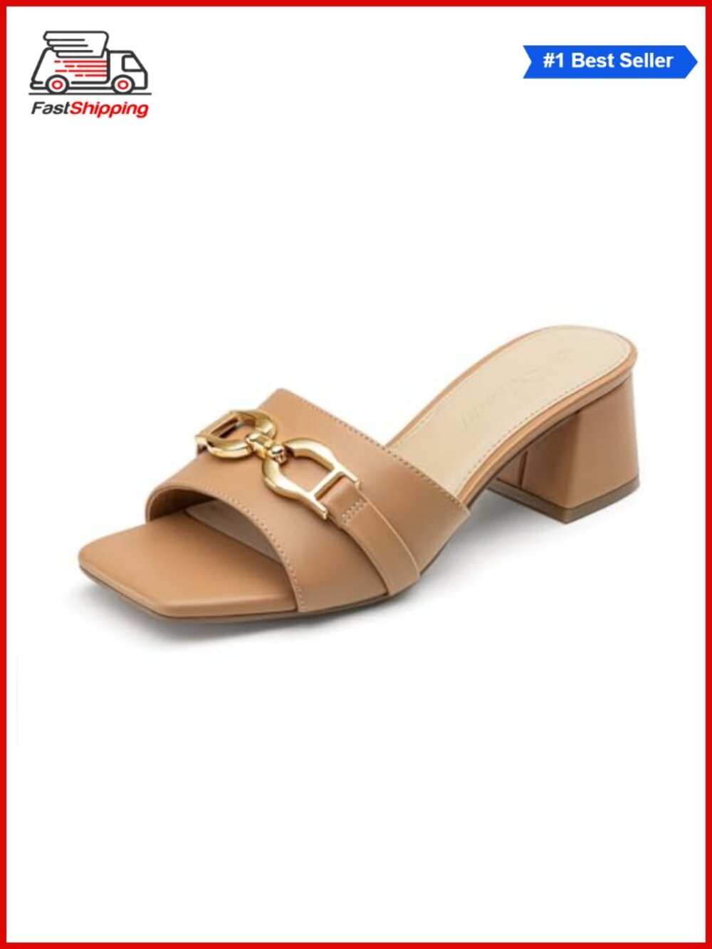 ✨ Athlefit Raffia Heeled Sandals Women Slip On Chunky Block Heels Summer